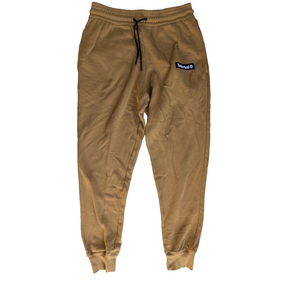 Timberland Men’s Elevated Logo Sweatpants Joggers Wheat Brown Size Small S